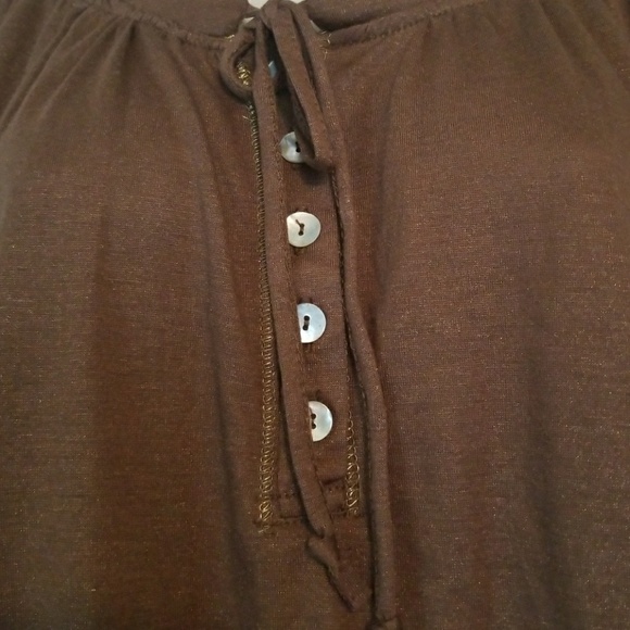 🍁SALE🍁 French Laundry Peasant Top Brown & Gold - Picture 2 of 7